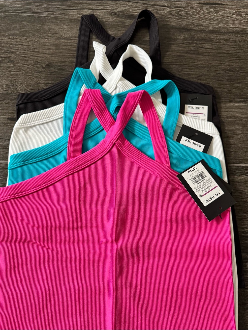 4pcs XXL (16/18) - Art Class Girls Ribbed Halter Top